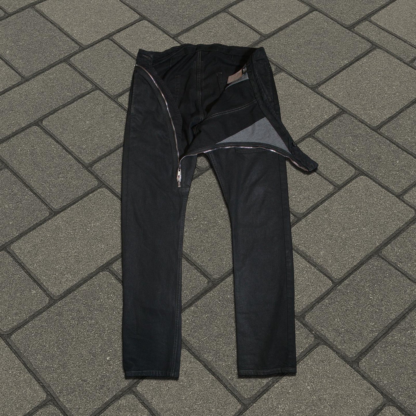 FW16 Rick Owens ‘Black Matte’ Aircut Denim