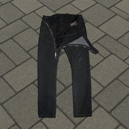 FW16 Rick Owens ‘Black Matte’ Aircut Denim