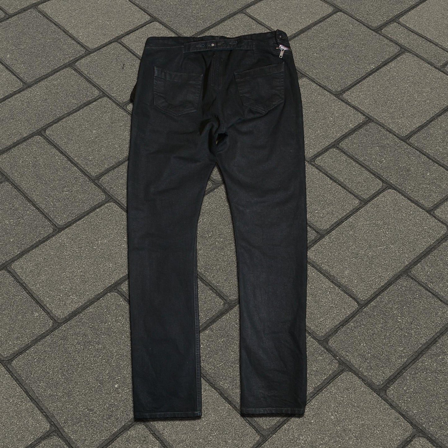FW16 Rick Owens ‘Black Matte’ Aircut Denim