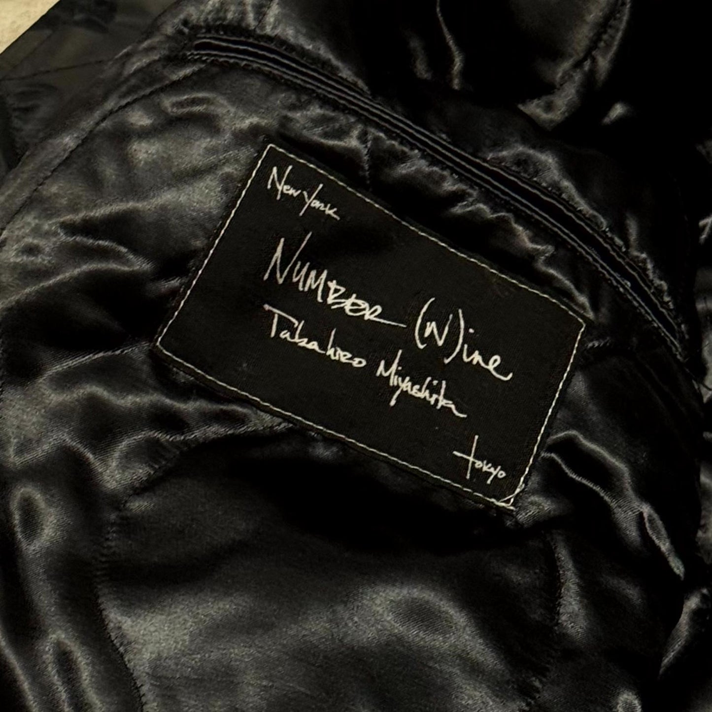 AW04 Number (N)ine Black Tribal Camo Bondage Bomber Jacket