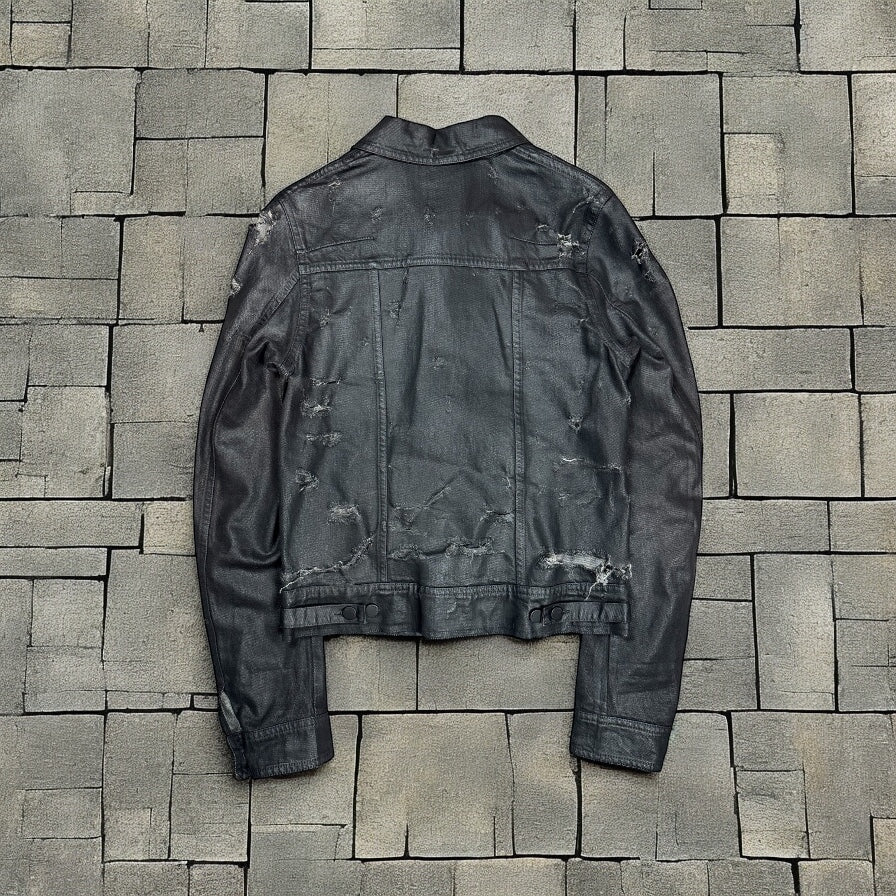 SS04 Dior Homme Waxed Strip Denim Jacket