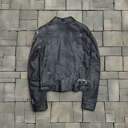 SS04 Dior Homme Waxed Strip Denim Jacket