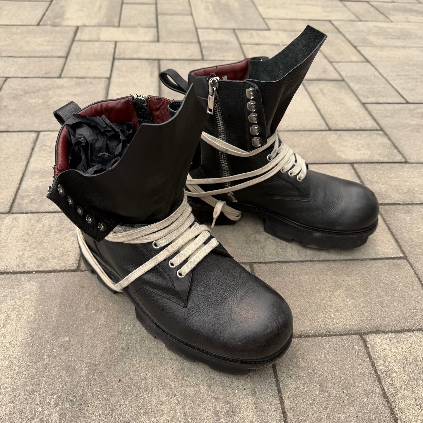 SS20 Rick Owens Leather Megatooth Boots