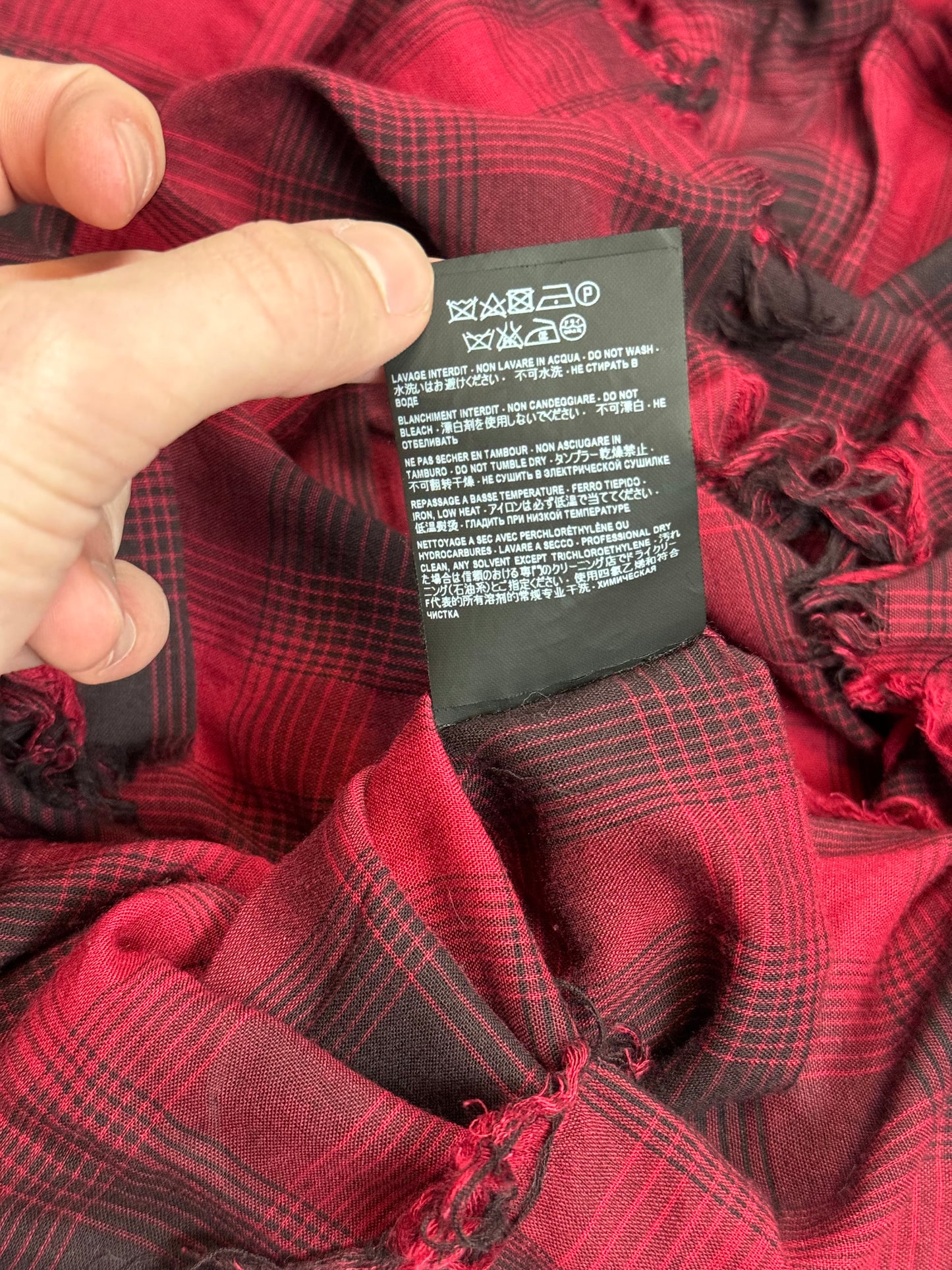 SS16 Saint Laurent Surf Sound Distressed Flannel