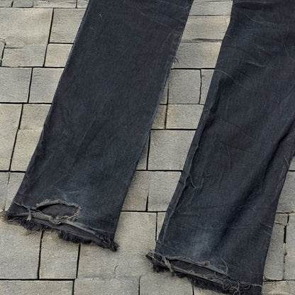 SS08 Rick Owens Black Double Layer Aircut Denim