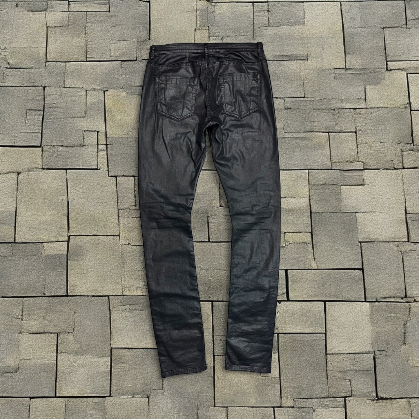 Rick Owens Black Waxed Denim