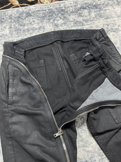 FW15 Rick Owens Black Waxed Aircut Denim