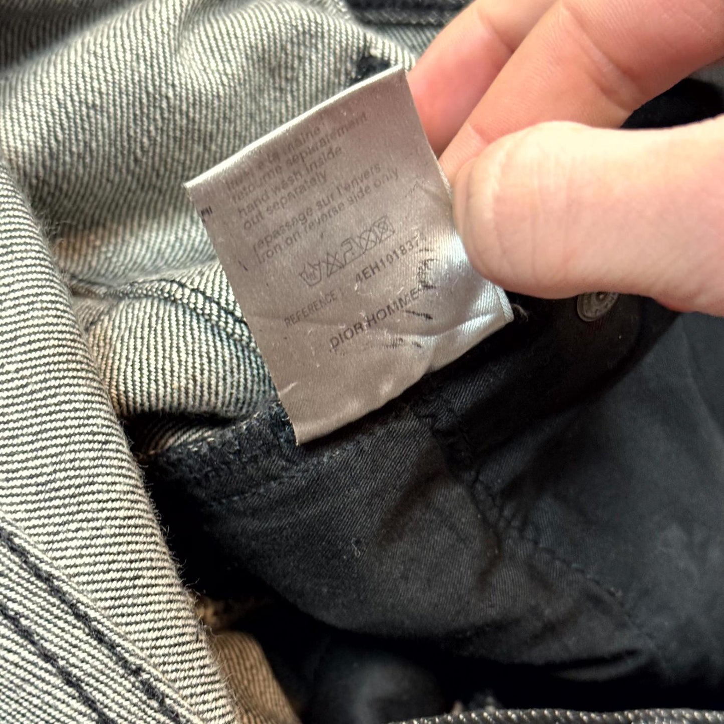 SS04 Dior Homme Waxed Strip Denim