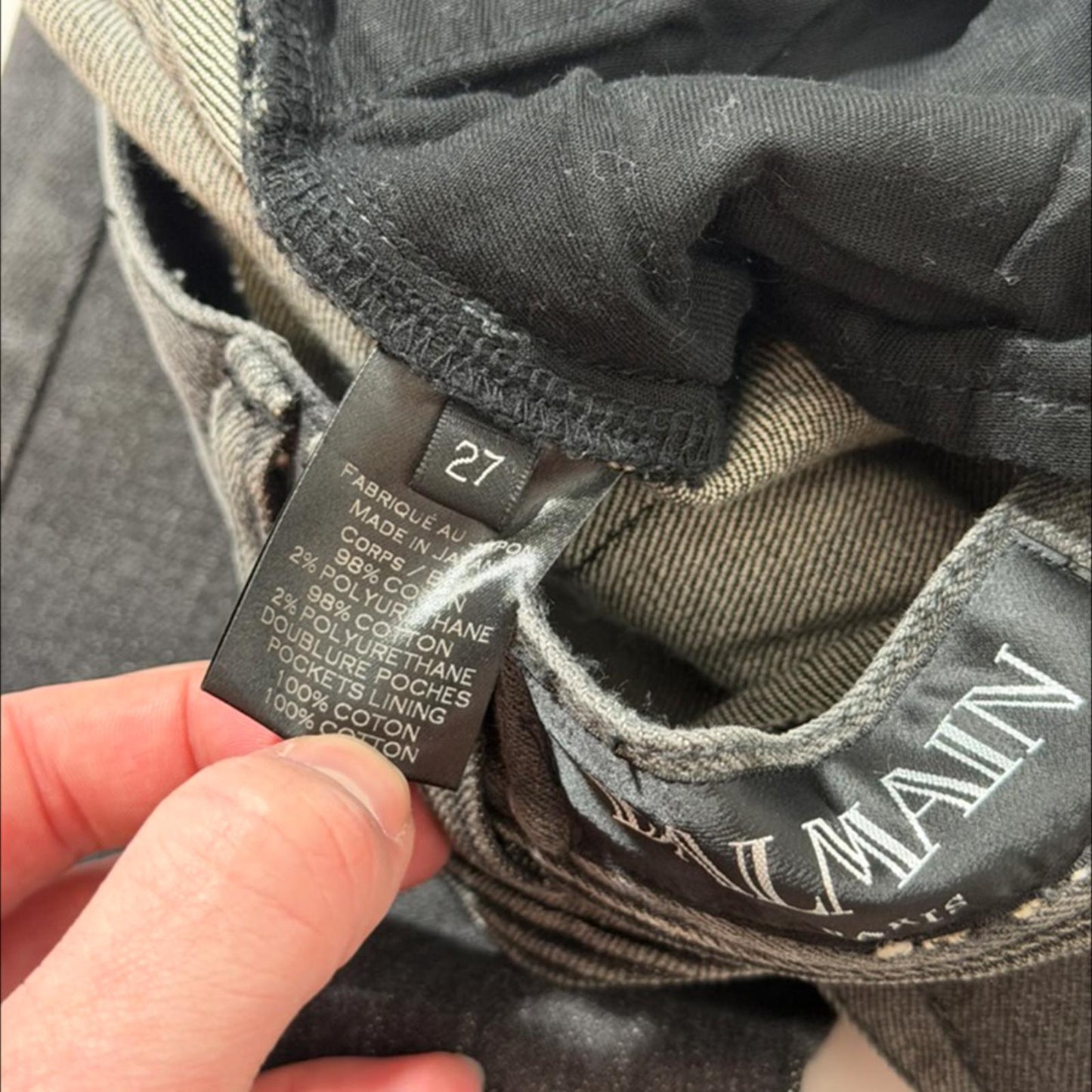 AW15 Balmain Black Biker Denim (