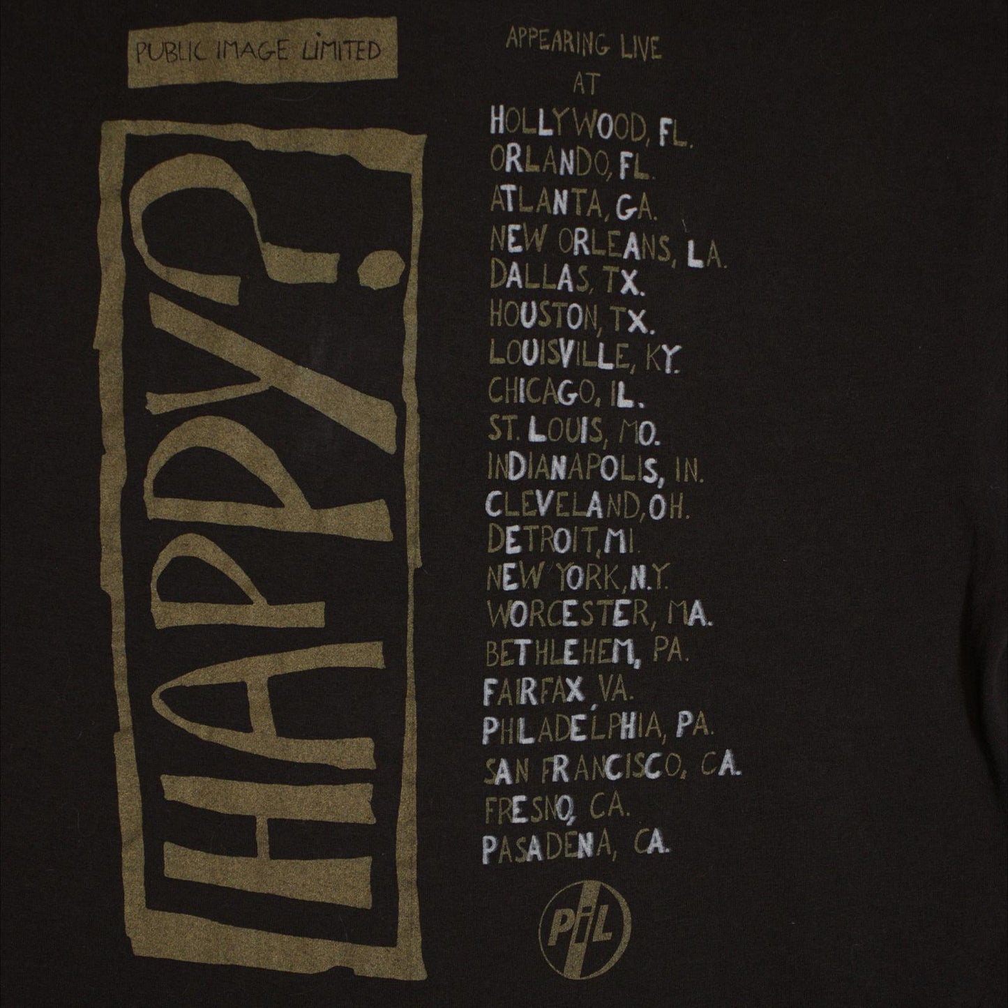 1987 Johnny Rotten Happy? Tour Tee