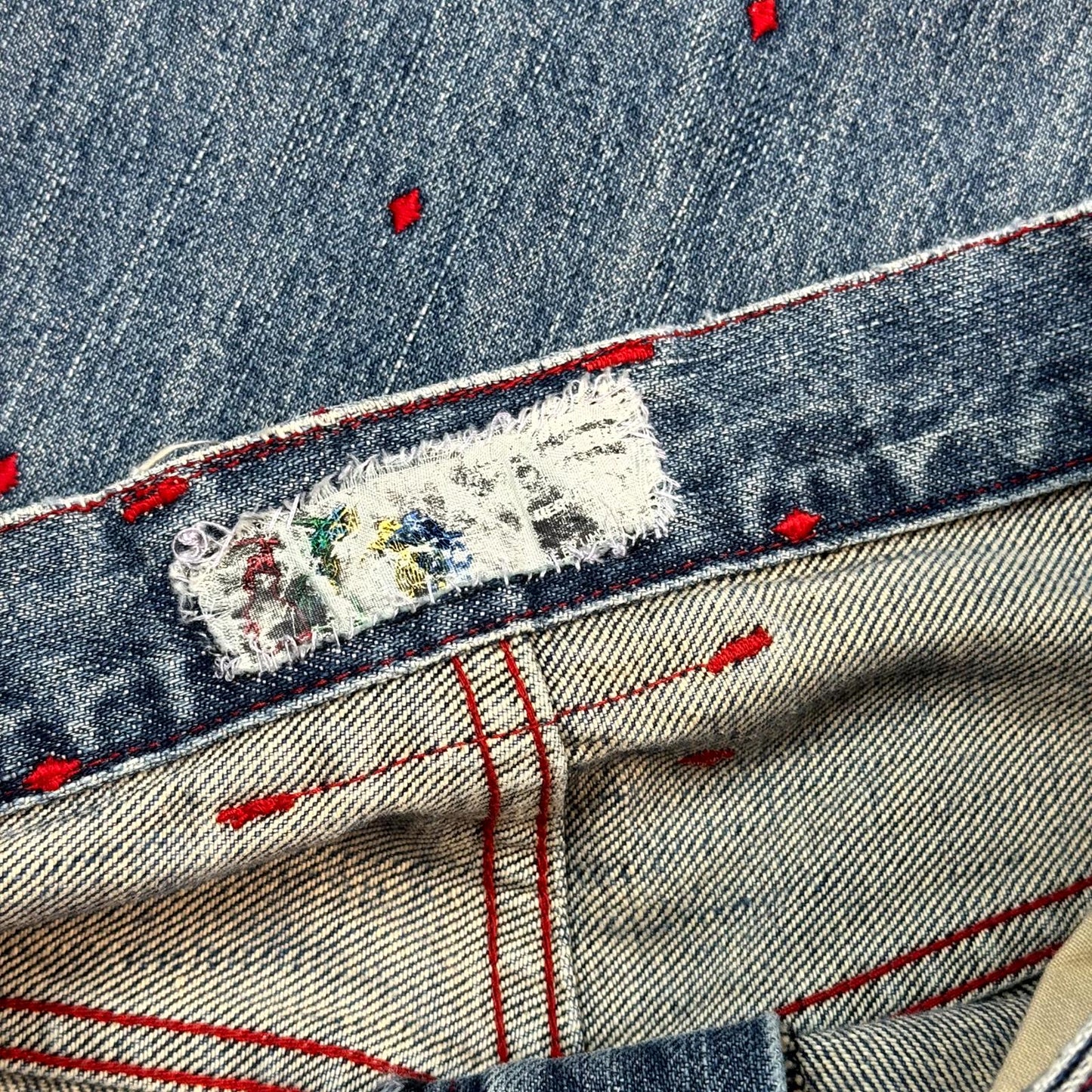 SS02 Undercover Polka Dot Flare Denim