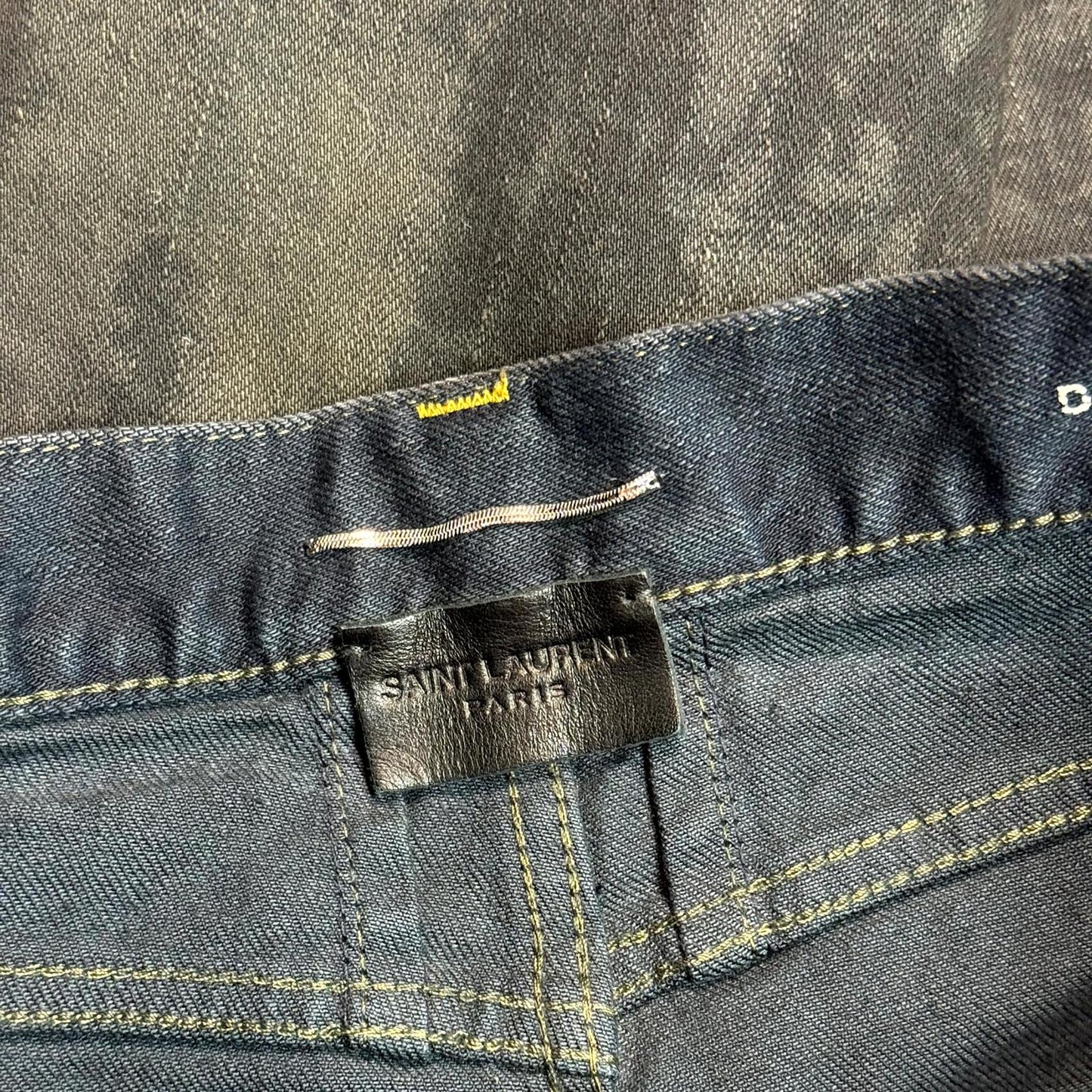 FW13 Saint Laurent Paris Oil Waxed Chain Denim