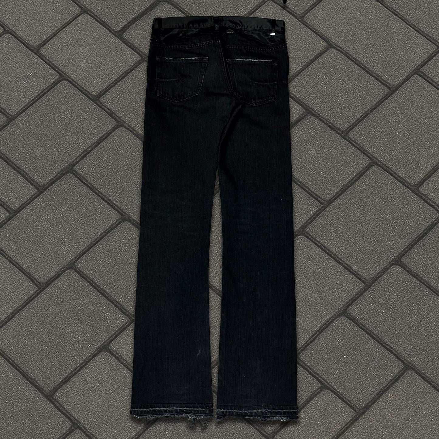 AW06 Dior Homme Satin Bootcut Cummerbund Denim