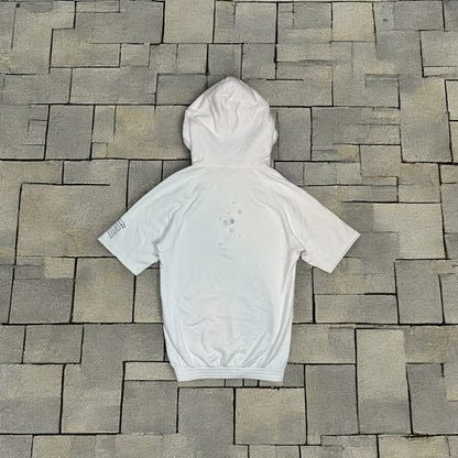 AW01 Number Nine White Crest Shield Short Sleeve Hoodie