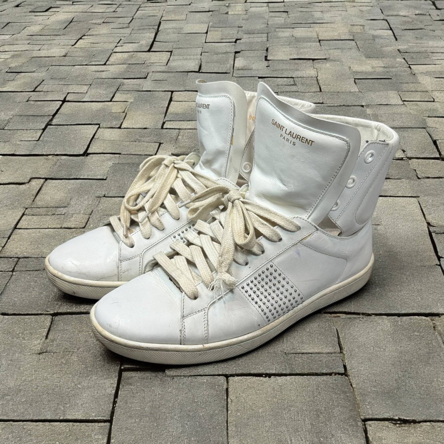 Saint Laurent SL/01H Hi Top Studded Sneakers