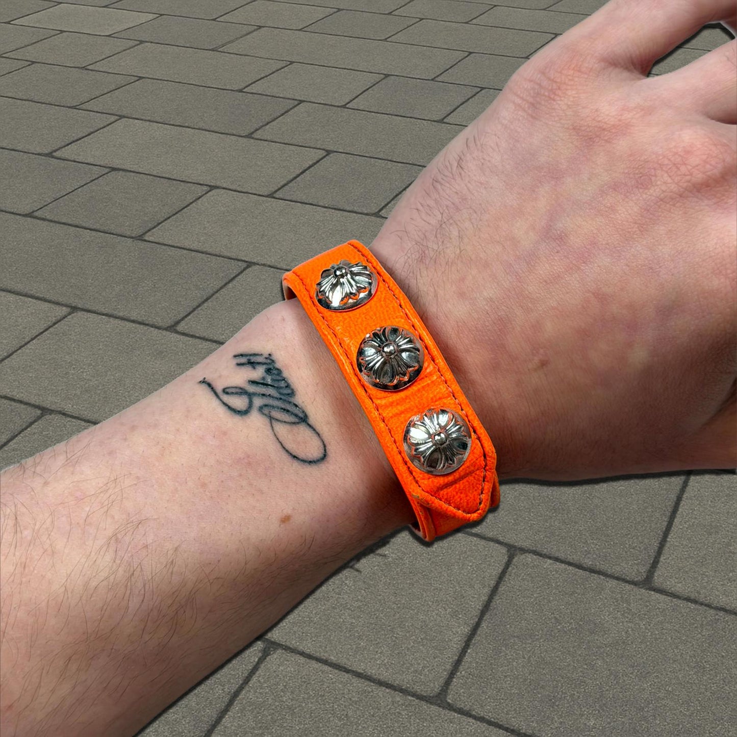 Chrome Hearts Orange Rhodium 3 Snap Bracelet