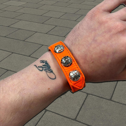 Chrome Hearts Orange Rhodium 3 Snap Bracelet