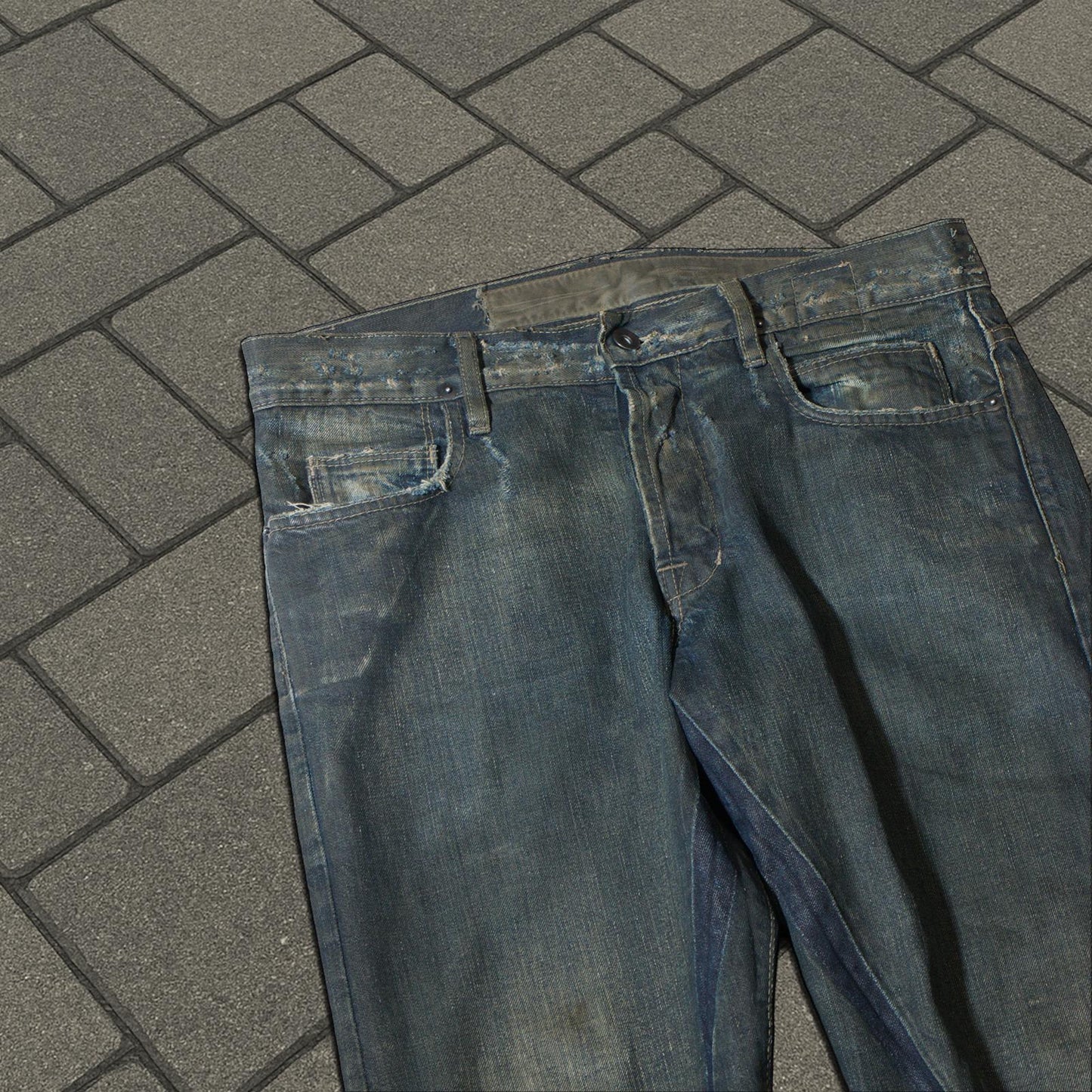 FW08 Rick Owens ‘Stag’ Clawmark Detroit Cut Denim