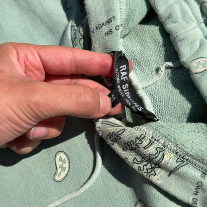 AW04 Raf Simons Mint Pocketless Paisley Hoodie