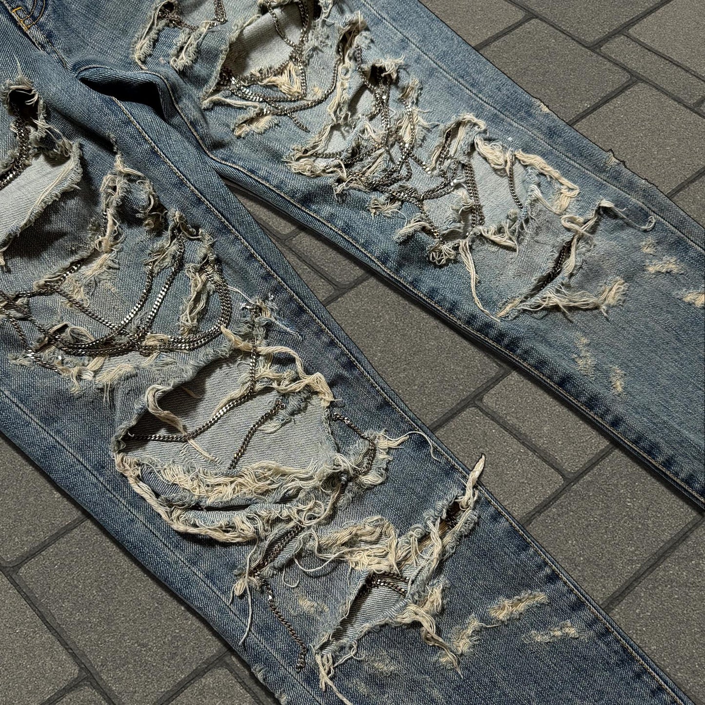 FW13 Saint Laurent Paris Blue Chain Denim