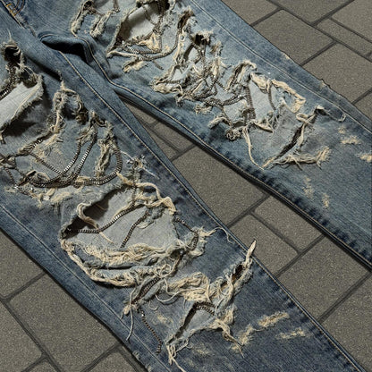 FW13 Saint Laurent Paris Blue Chain Denim