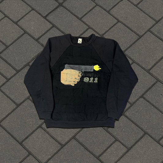 Miju Repairs ‘I Don’t Dial 911’ Patchwork Crewneck