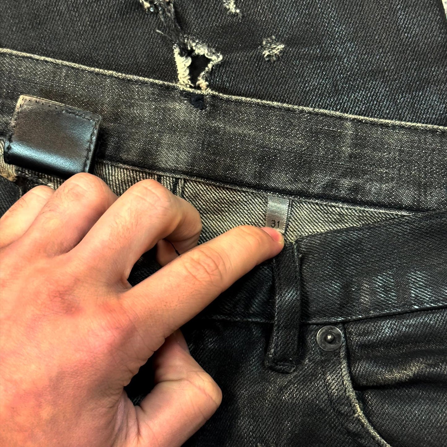 SS04 Dior Homme Waxed Strip Denim
