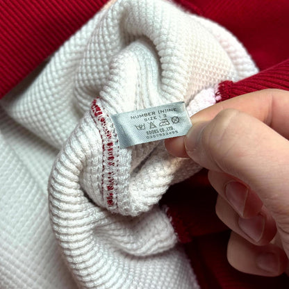AW00 Number Nine Red Thermal Redisun Hoodie