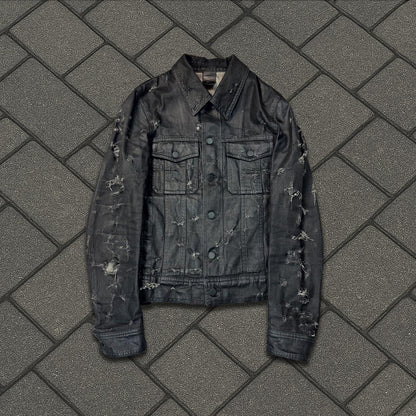 SS04 Dior Homme Waxed Strip Denim Jacket