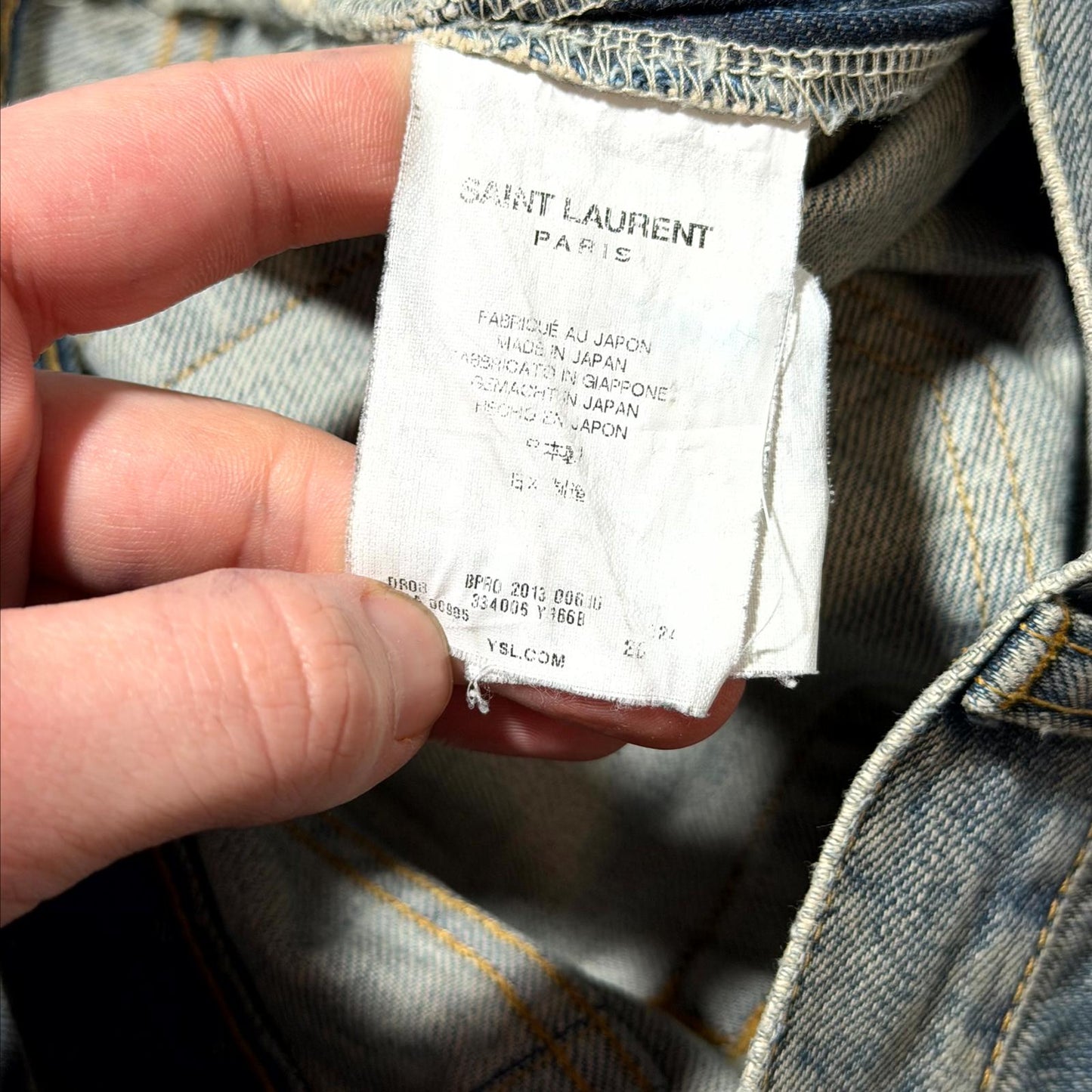 FW13 Saint Laurent Paris Blue Chain Denim