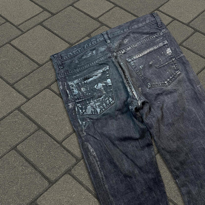 AW05 Dior Homme Black Waxed Luster Denim
