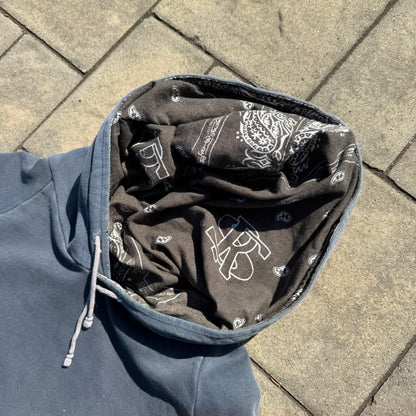 AW04 Raf Simons Navy Reverse Paisley Hoodie