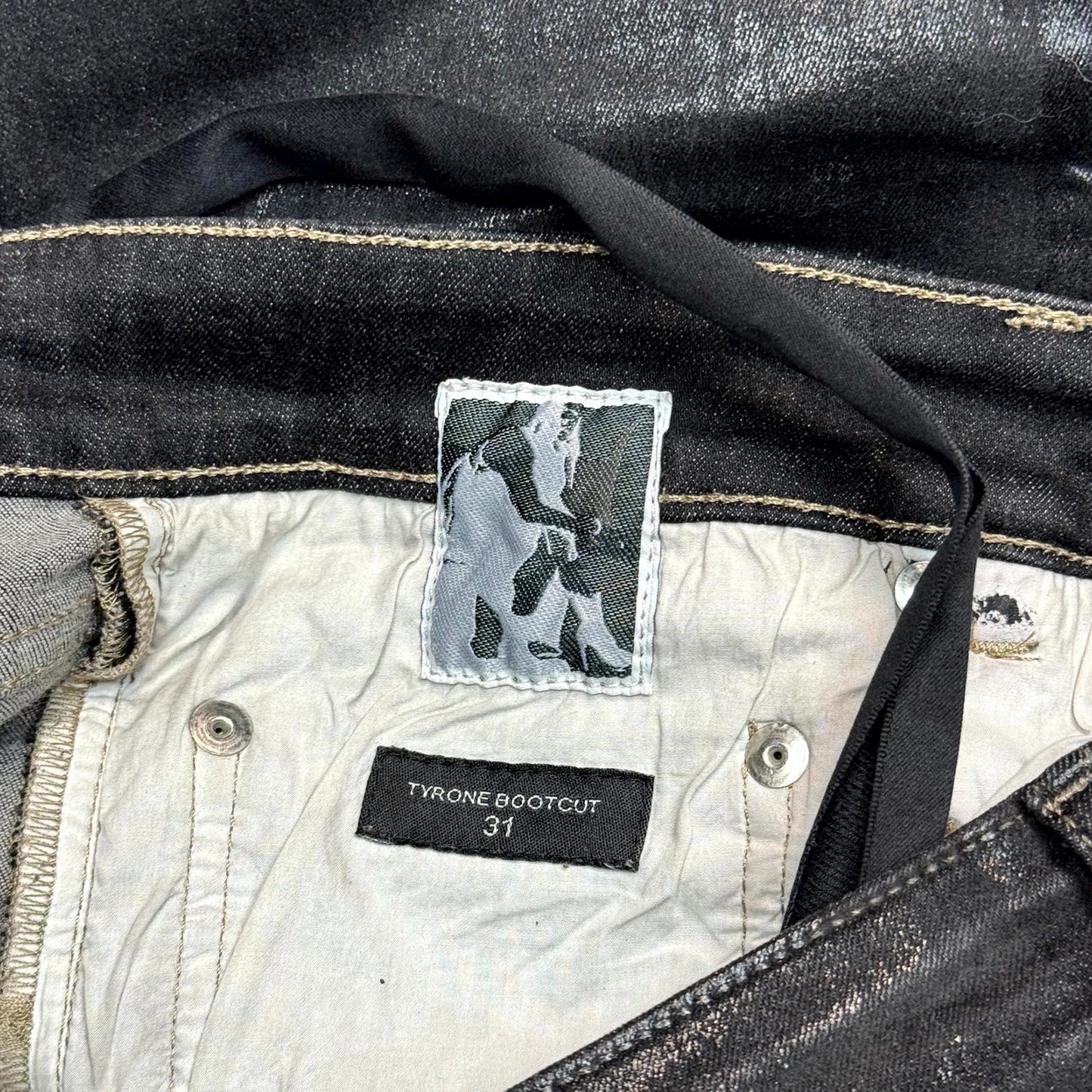 Rick Owens Waxed Tyrone Bootcut Denim  