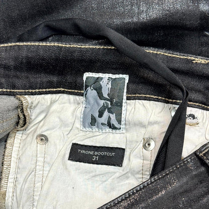 Rick Owens Waxed Tyrone Bootcut Denim  