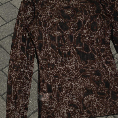90’s Jean Paul Gaultier ‘Faces’ Mesh Longsleeve
