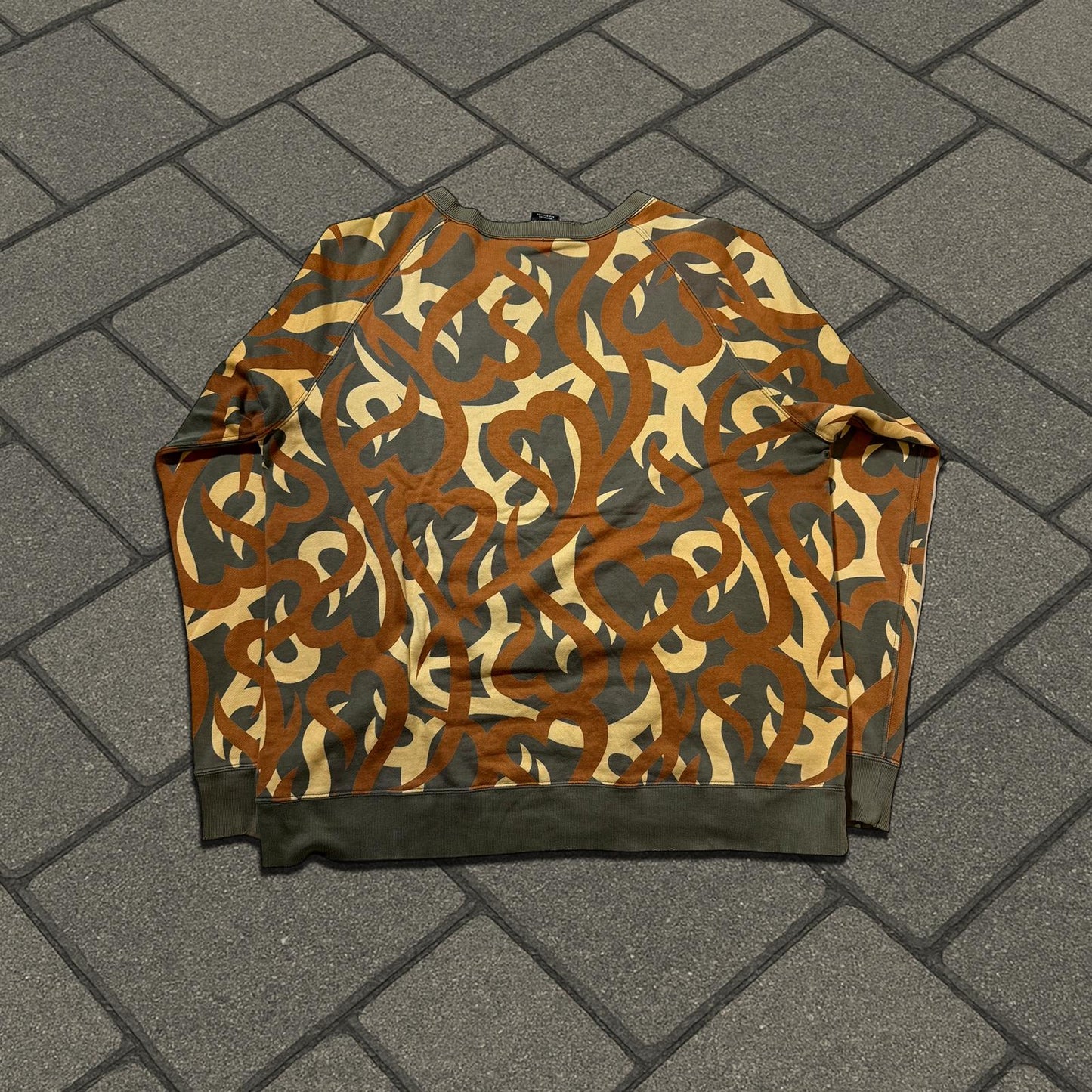 AW04 Number (N)ine Green Tribal Camo Crewneck