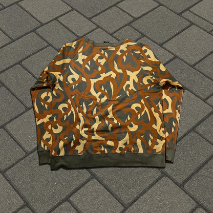 AW04 Number (N)ine Green Tribal Camo Crewneck