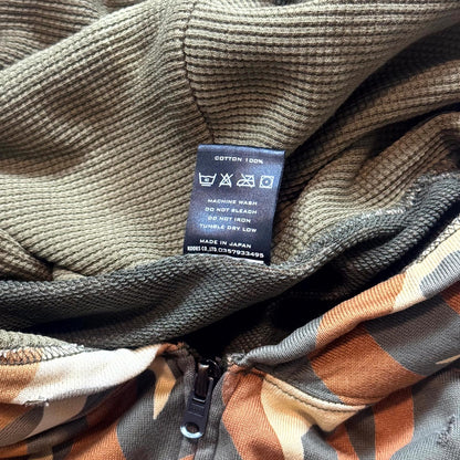 AW04 Number (N)ine Green Tribal Camo Zip Up Hoodie