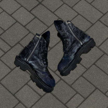 Rick Owens Black Waxed Megatooth Boots