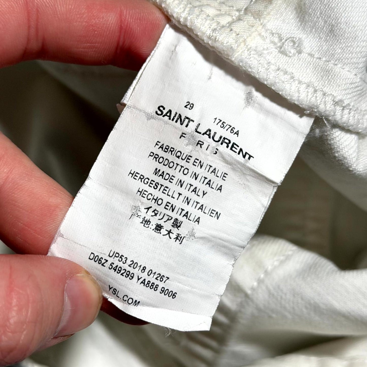 2018 Saint Laurent Paris White D17 Denim