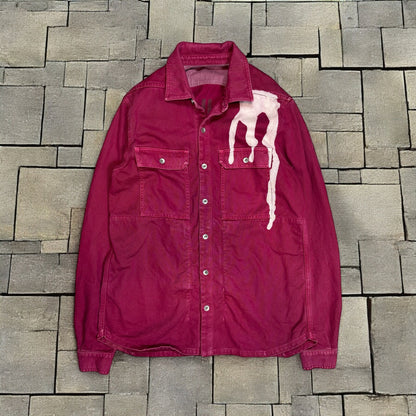 Rick Owens Fuxia Vomit Denim Jacket