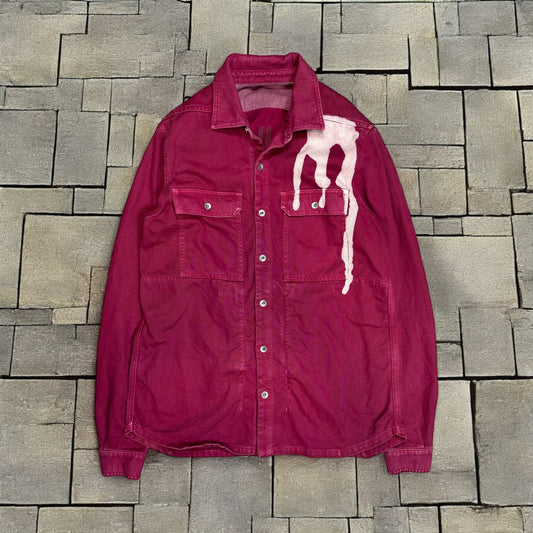 Rick Owens Fuxia Vomit Denim Jacket