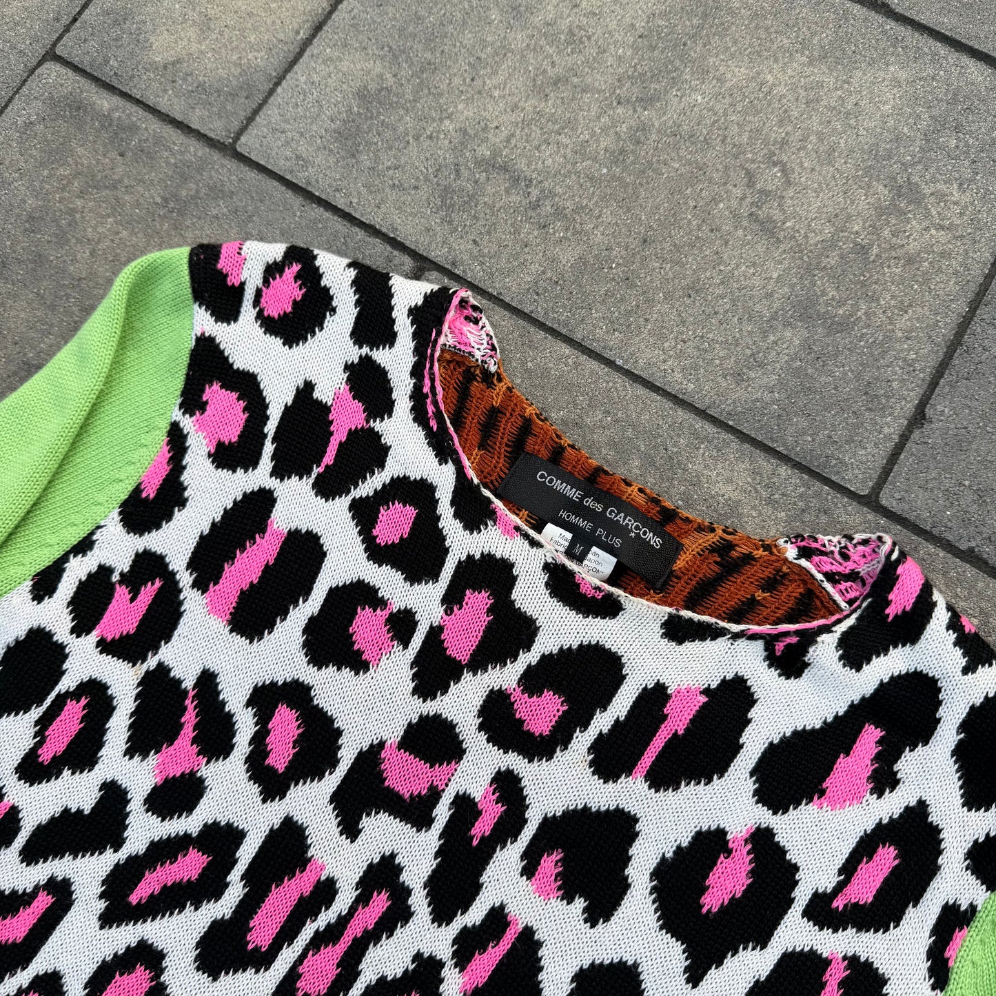 SS18 Comme Des Garcons Pink Leopard Knit