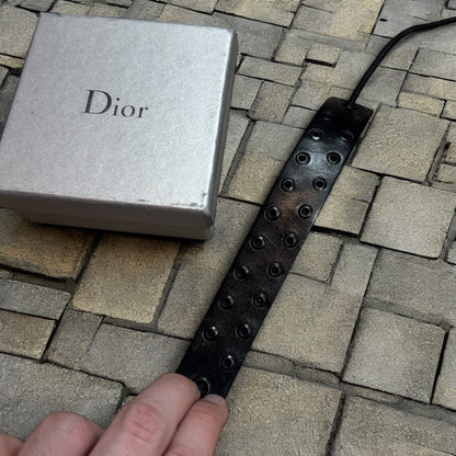 SS04 Dior Homme Black Studded Strip Bracelet