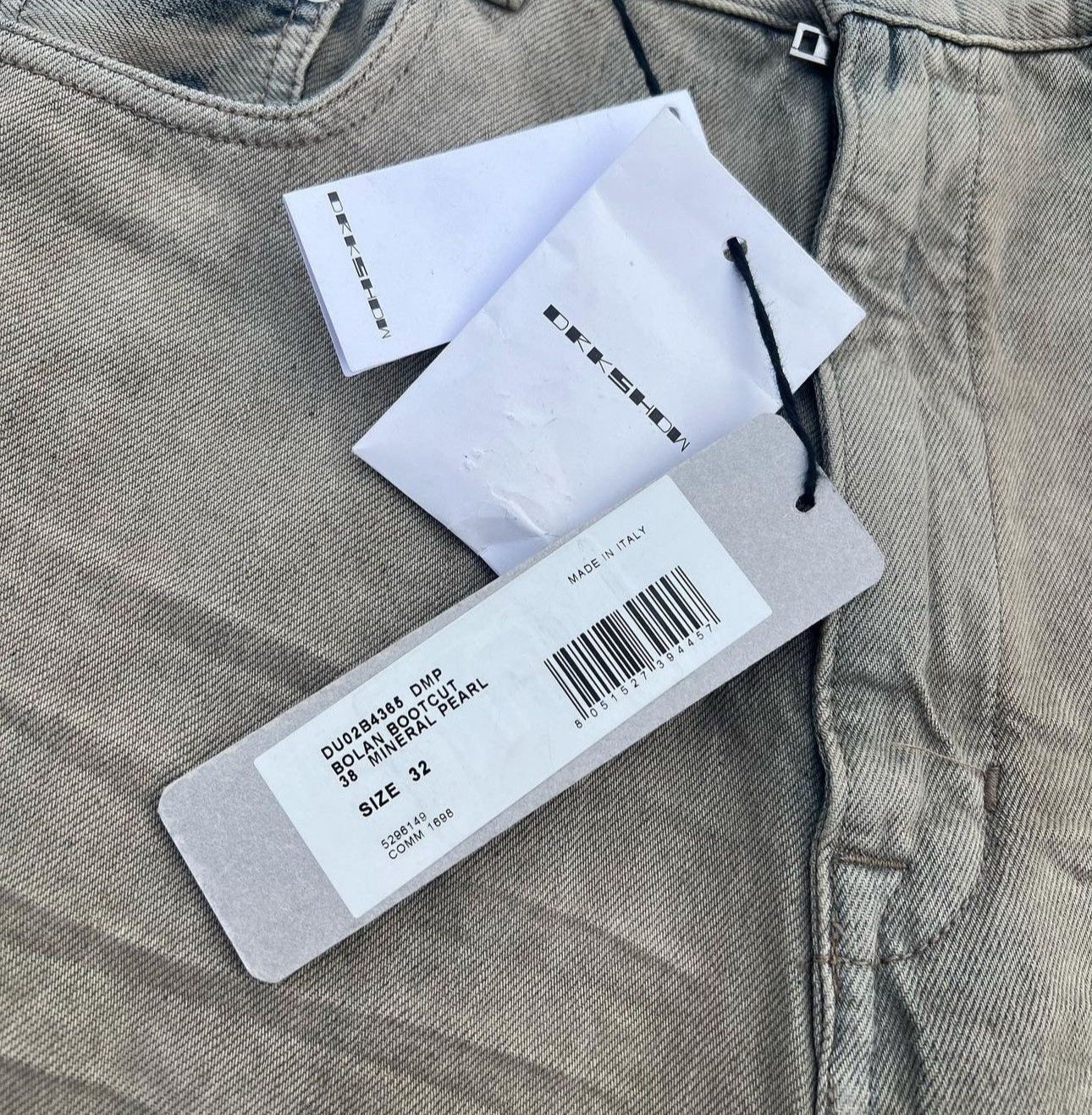 Rick Owens Mineral Pearl Bolan Bootcut Denim