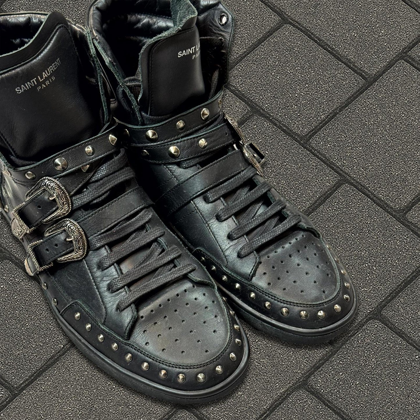 Saint Laurent Paris SL/08H Studded Strap Sneakers