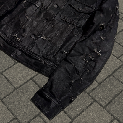 SS04 Dior Homme Strip Waxed Denim Jacket