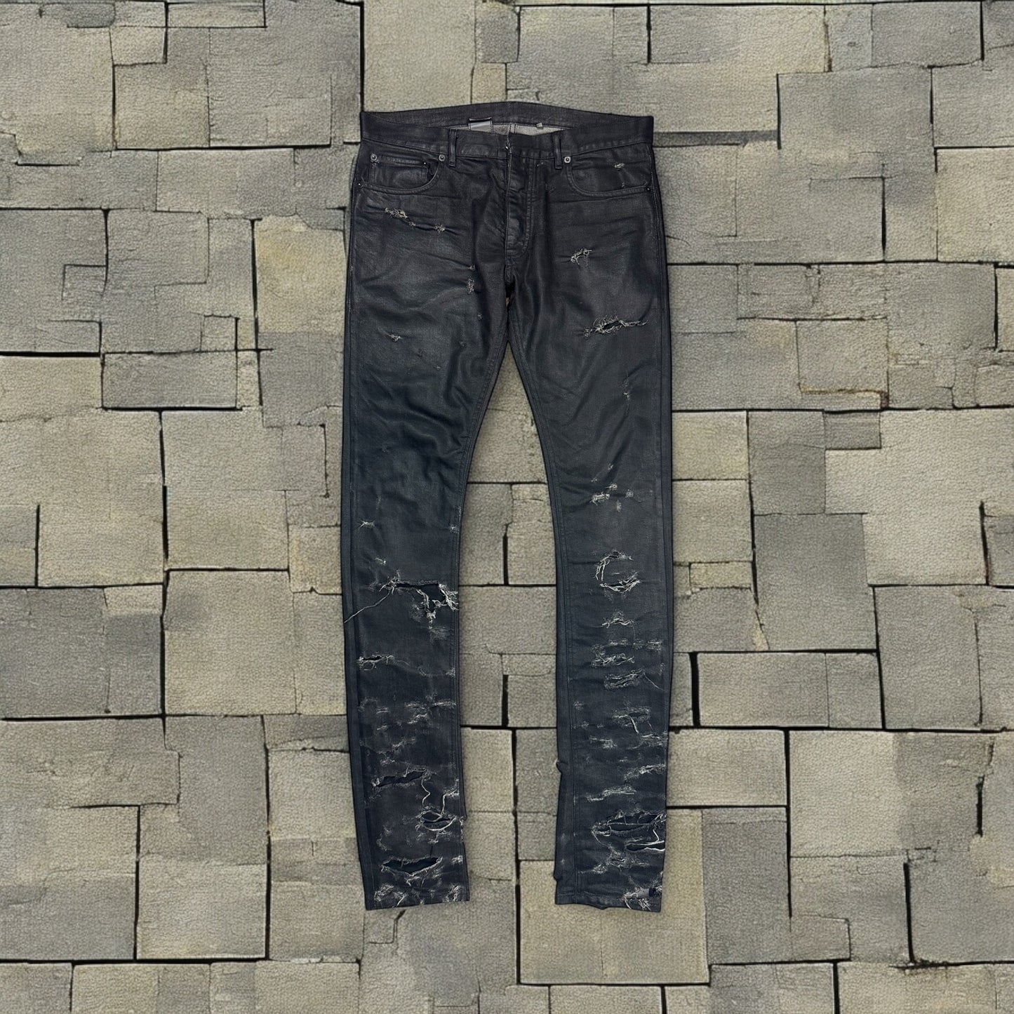 SS04 Dior Homme Strip Waxed Denim
