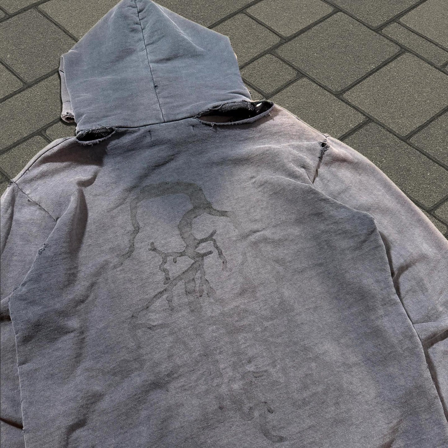 AW02 Raf Simons Black Virginia Creeper Roots Hoodie