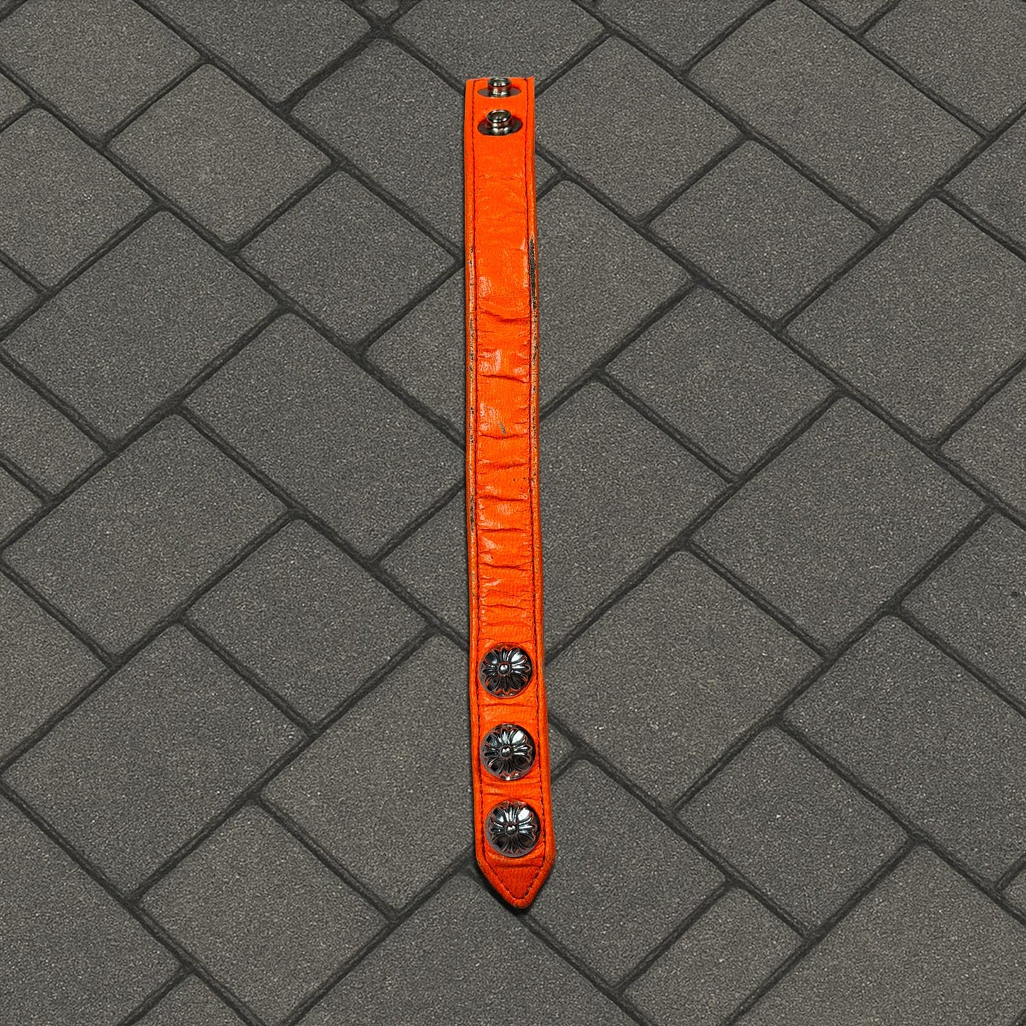 Chrome Hearts Orange Rhodium 3 Snap Bracelet